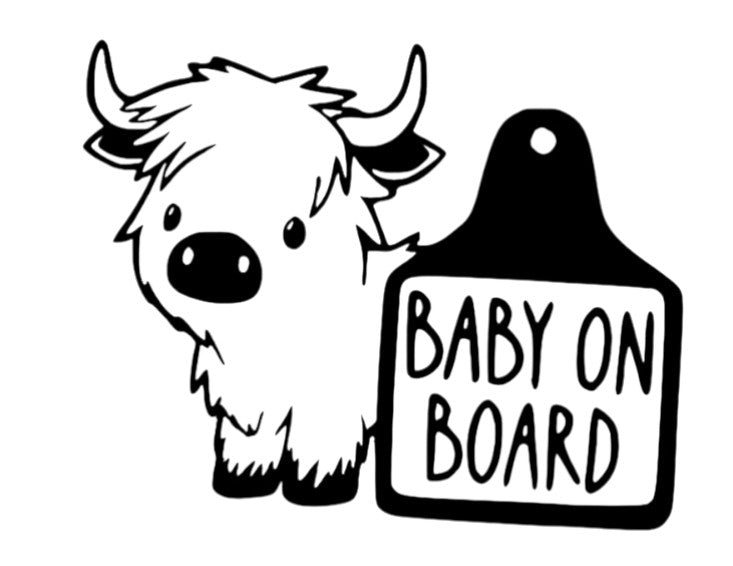 Highland Cow Baby on Board